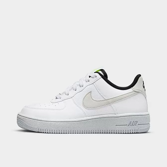 Big Kids' Nike Air Force 1 Crater Next Nature Casual Shoes White/Light Bone/Volt/Black - DH8695 101 1 Big Kids' Nike Air Force 1 Crater Next Nature Casual Shoes White/Light Bone/Volt/Black - DH8695 101