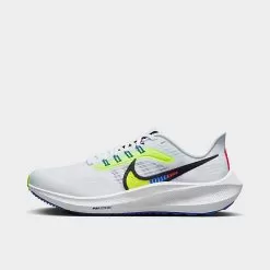 Big Kids' Nike Zoom Air Pegasus 39 Running Shoes White/Black/Volt/Racer Blue - DM4015 100