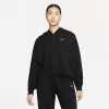 Women's Nike Sportswear Collection Essentials Oversized Fleece Hoodie Black/White - DM6417 010