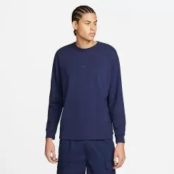 Fashion Clothing Shop 17 Men's Nike Sportswear Premium Essentials Long-Sleeve T-Shirt Midnight Navy - DO7390 410