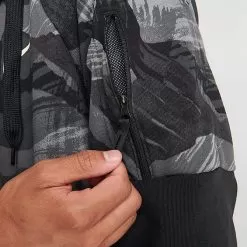 Men's Nike Dri-FIT Fleece Camo Print Full-Zip Hoodie Black/Black/Coconut Milk - DQ4790 010 -Fashion Clothing Shop DQ4790 010 M6