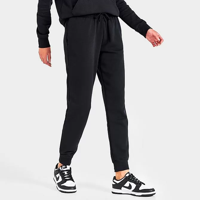 Women's Nike Sportswear Club Fleece Mid-Rise Jogger Pants Black/White - DQ5191 010 3 Women's Nike Sportswear Club Fleece Mid-Rise Jogger Pants Black/White - DQ5191 010 - Image 3