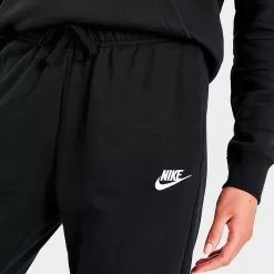 Women's Nike Sportswear Club Fleece Mid-Rise Jogger Pants Black/White - DQ5191 010 10 Women's Nike Sportswear Club Fleece Mid-Rise Jogger Pants Black/White - DQ5191 010 -Fashion Clothing Shop DQ5191 010 M5