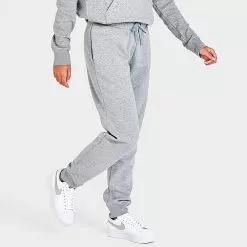 Women's Nike Sportswear Club Fleece Mid-Rise Jogger Pants Dark Grey Heather/White - DQ5191 063 -Fashion Clothing Shop DQ5191 063 M3