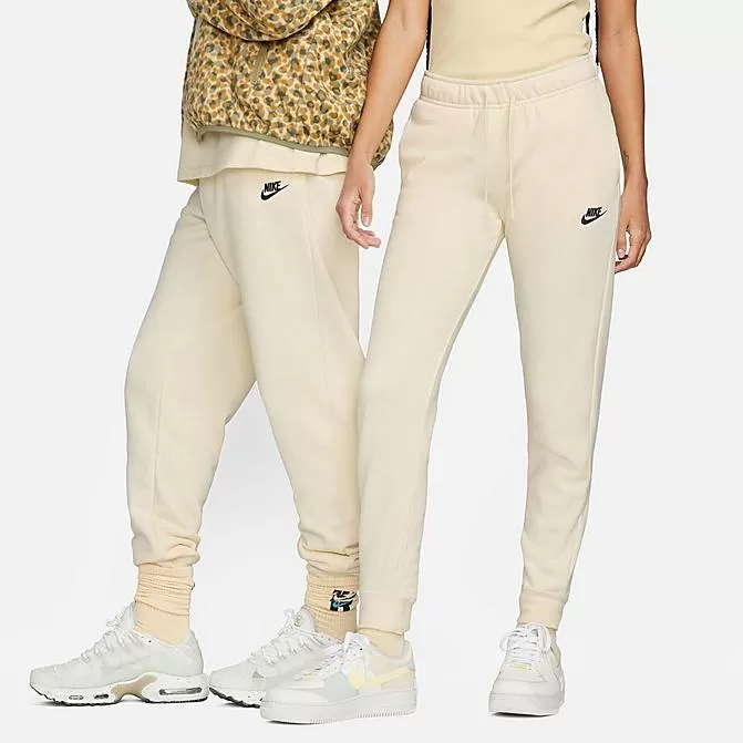 Women's Nike Sportswear Club Fleece Mid-Rise Jogger Pants Coconut Milk/Black - DQ5191 113 1 Women's Nike Sportswear Club Fleece Mid-Rise Jogger Pants Coconut Milk/Black - DQ5191 113