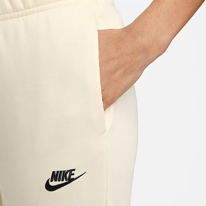 Women's Nike Sportswear Club Fleece Mid-Rise Jogger Pants Coconut Milk/Black - DQ5191 113 4 Women's Nike Sportswear Club Fleece Mid-Rise Jogger Pants Coconut Milk/Black - DQ5191 113 - Image 4