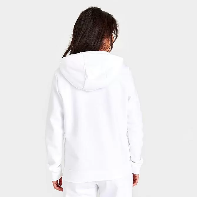 Women's Nike Sportswear Club Fleece Funnel-Neck Hoodie White/Black - DQ5415 100 4 Women's Nike Sportswear Club Fleece Funnel-Neck Hoodie White/Black - DQ5415 100 - Image 4