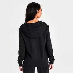 Women's Nike Sportswear Club Fleece Full-Zip Hoodie Black/White - DQ5471 010 9 Women's Nike Sportswear Club Fleece Full-Zip Hoodie Black/White - DQ5471 010 -Fashion Clothing Shop DQ5471 010 M4