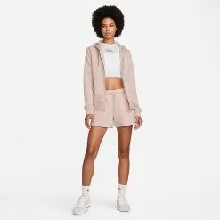 Women's Nike Sportswear Club Fleece Full-Zip Hoodie Pink Oxford/White - DQ5471 601 7 Women's Nike Sportswear Club Fleece Full-Zip Hoodie Pink Oxford/White - DQ5471 601 -Fashion Clothing Shop DQ5471 601 M3