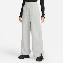 Women's Nike Sportswear Phoenix Fleece High-Waisted Wide-Leg Sweatpants Dark Grey Heather/Sail - DQ5615 063