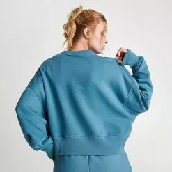 Women's Nike Sportswear Phoenix Fleece Oversized Crewneck Sweatshirt Noise Aqua/Sail - DQ5761 440 -Fashion Clothing Shop DQ5761 440 M4