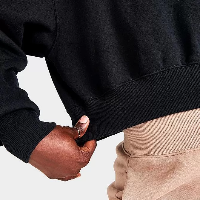 Women's Nike Sportswear Phoenix Fleece Oversized Half-Zip Crop Sweatshirt Black/Sail - DQ5767 010 6 Women's Nike Sportswear Phoenix Fleece Oversized Half-Zip Crop Sweatshirt Black/Sail - DQ5767 010 - Image 6