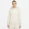 Women's Nike Sportswear Logo Club Fleece Pullover Hoodie Oatmeal Heather/White - DQ5775 141