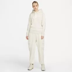 Women's Nike Sportswear Logo Club Fleece Pullover Hoodie Oatmeal Heather/White - DQ5775 141 8 Women's Nike Sportswear Logo Club Fleece Pullover Hoodie Oatmeal Heather/White - DQ5775 141 -Fashion Clothing Shop DQ5775 141 M3