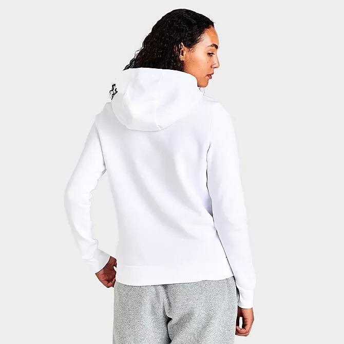 Women's Nike Sportswear Club Fleece Pullover Hoodie White/Black - DQ5793 100 4 Women's Nike Sportswear Club Fleece Pullover Hoodie White/Black - DQ5793 100 - Image 4