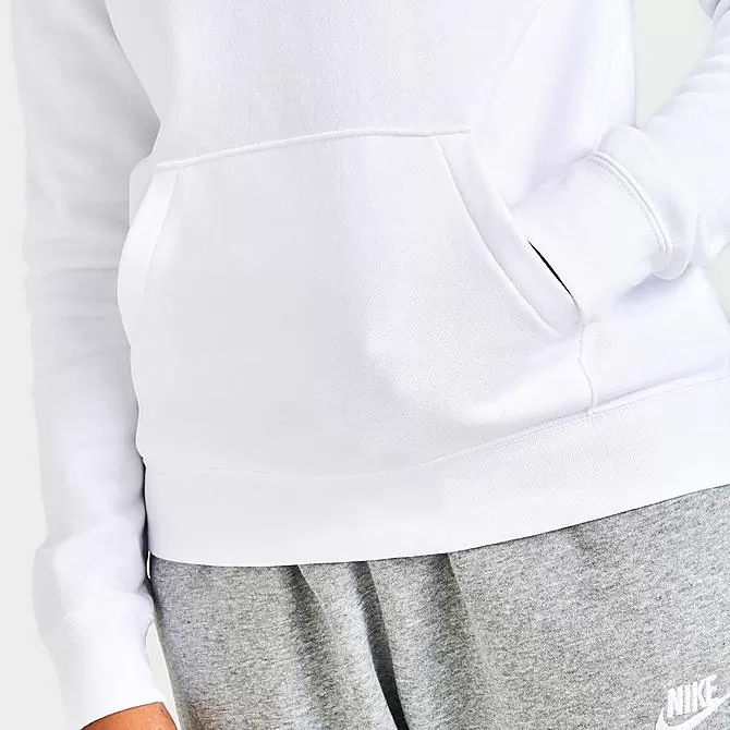 Women's Nike Sportswear Club Fleece Pullover Hoodie White/Black - DQ5793 100 6 Women's Nike Sportswear Club Fleece Pullover Hoodie White/Black - DQ5793 100 - Image 6