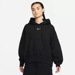 Women's Nike Sportswear Phoenix Fleece Oversized Pullover Hoodie Black/Sail - DQ5858 010
