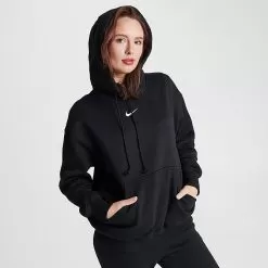 Women's Nike Sportswear Phoenix Fleece Oversized Pullover Hoodie Black/Sail - DQ5860 010 -Fashion Clothing Shop DQ5860 010 M3