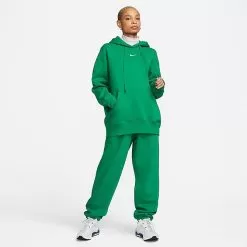 Women's Nike Sportswear Phoenix Fleece Oversized Pullover Hoodie Malachite/Sail - DQ5860 365 -Fashion Clothing Shop DQ5860 365 M3