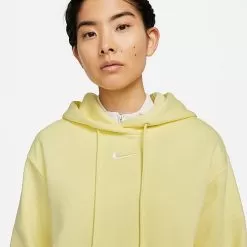 Women's Nike Sportswear Phoenix Fleece Oversized Pullover Hoodie Lemon Chiffon/Sail - DQ5860 706 -Fashion Clothing Shop DQ5860 706 M4