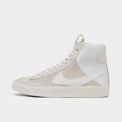 Big Kids' Nike Blazer Mid '77 SE Dance Casual Shoes Summit White/Phantom/Light Cream/White - DQ6084 100