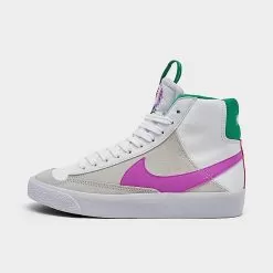Big Kids' Nike Blazer Mid '77 SE Dance Casual Shoes White/Fuchsia Dream/Stadium Green/Picante Red - DQ6084 101