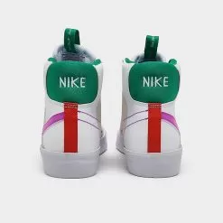 Big Kids' Nike Blazer Mid '77 SE Dance Casual Shoes White/Fuchsia Dream/Stadium Green/Picante Red - DQ6084 101 -Fashion Clothing Shop DQ6084 101 P4