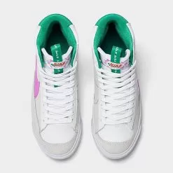Big Kids' Nike Blazer Mid '77 SE Dance Casual Shoes White/Fuchsia Dream/Stadium Green/Picante Red - DQ6084 101 -Fashion Clothing Shop DQ6084 101 P5