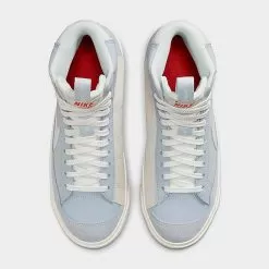 Big Kids' Nike Blazer Mid '77 SE Dance Casual Shoes Blue Whisper/Sail/Black/Football Grey - DQ6084 401 -Fashion Clothing Shop DQ6084 401 P5