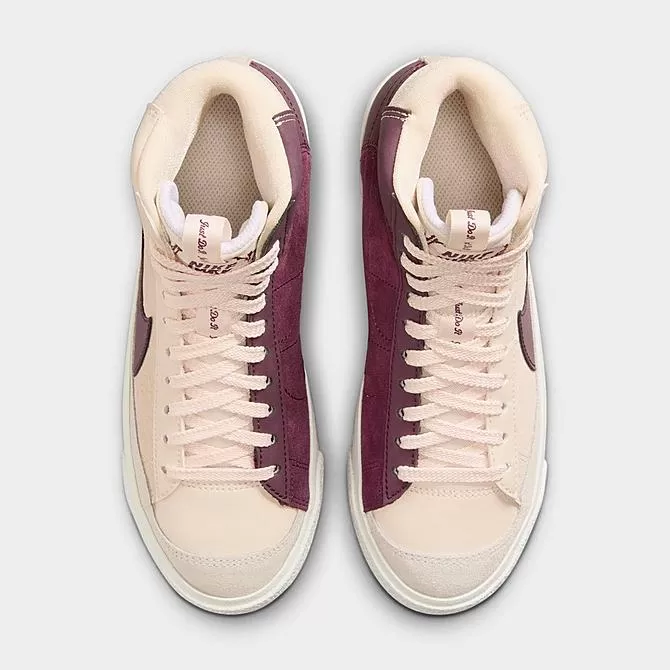 Big Kids' Nike Blazer Mid '77 SE Dance Casual Shoes Guava Ice/Sail/Night Maroon - DQ6084 800 5 Big Kids' Nike Blazer Mid '77 SE Dance Casual Shoes Guava Ice/Sail/Night Maroon - DQ6084 800 - Image 5