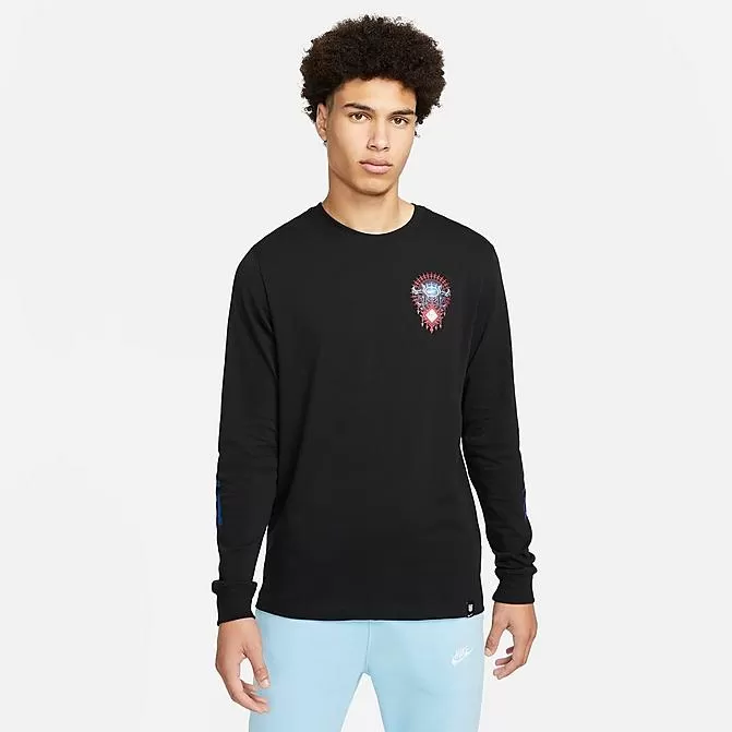 Men's Nike England Soccer Graphic Long-Sleeve T-Shirt Black - DQ8607 010 1 Men's Nike England Soccer Graphic Long-Sleeve T-Shirt Black - DQ8607 010