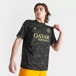 Men's Nike Dri-FIT Paris Saint-Germain 2023-24 Stadium Fourth Soccer Jersey Black/Tour Yellow/Tour Yellow - DR3969 011