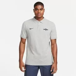 Men's Nike England Matchup Soccer Polo Shirt Matte Silver/Obsidian - DR9718 063