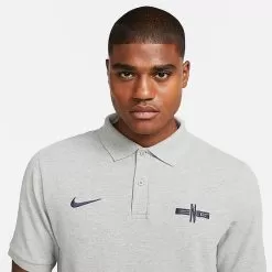 Men's Nike England Matchup Soccer Polo Shirt Matte Silver/Obsidian - DR9718 063 -Fashion Clothing Shop DR9718 063 M4