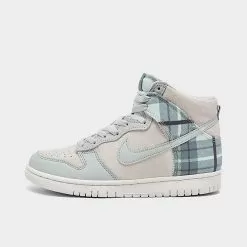 Big Kids' Nike Dunk High SE Casual Shoes Summit White/Light Silver/Summit White - DV1724 100