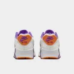 Big Kids' Nike Air Max 90 Casual Shoes White/Action Grape/Phantom/Citron Tint - DV3607 103 -Fashion Clothing Shop DV3607 103 P4
