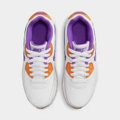 Big Kids' Nike Air Max 90 Casual Shoes White/Action Grape/Phantom/Citron Tint - DV3607 103 -Fashion Clothing Shop DV3607 103 P5