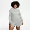 Women's Nike Sportswear Club Fleece Crewneck (Plus Size) Dark Grey Heather/White - DV5087 063