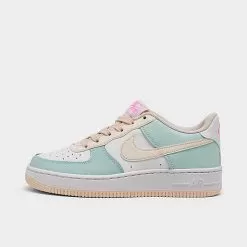 Big Kids' Nike Air Force 1 Low Casual Shoes Jade Ice/Guava Ice/White/Pink Spell - DV7762G 300
