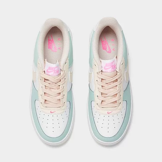 Big Kids' Nike Air Force 1 Low Casual Shoes Jade Ice/Guava Ice/White/Pink Spell - DV7762G 300 5 Big Kids' Nike Air Force 1 Low Casual Shoes Jade Ice/Guava Ice/White/Pink Spell - DV7762G 300 - Image 5