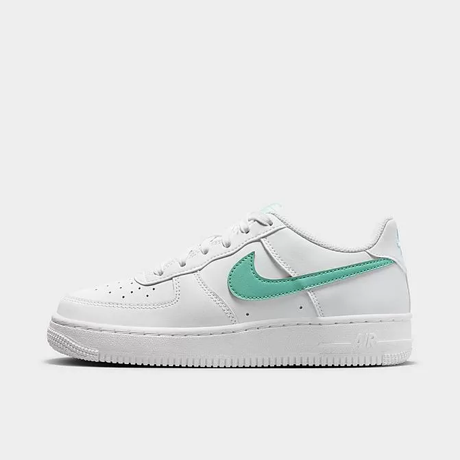 Big Kids' Nike Air Force 1 Low Casual Shoes Summit White/Emerald Rise - DV7762 104 1 Big Kids' Nike Air Force 1 Low Casual Shoes Summit White/Emerald Rise - DV7762 104