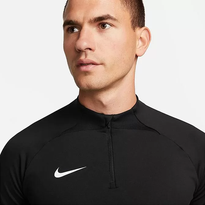 Men's Nike Dri-FIT Strike Knit Soccer Drill Top Black/Black/Anthracite - DV9225 010 4 Men's Nike Dri-FIT Strike Knit Soccer Drill Top Black/Black/Anthracite - DV9225 010 - Image 4