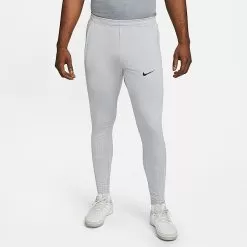 Men's Nike Dri-FIT Strike Knit Soccer Pants Wolf Grey/White/Wolf Grey/Black - DV9269 012