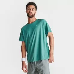 Men's Nike Dri-FIT UV Miler Short-Sleeve Running Top Mineral Teal/Reflective Silver - DV9315 379