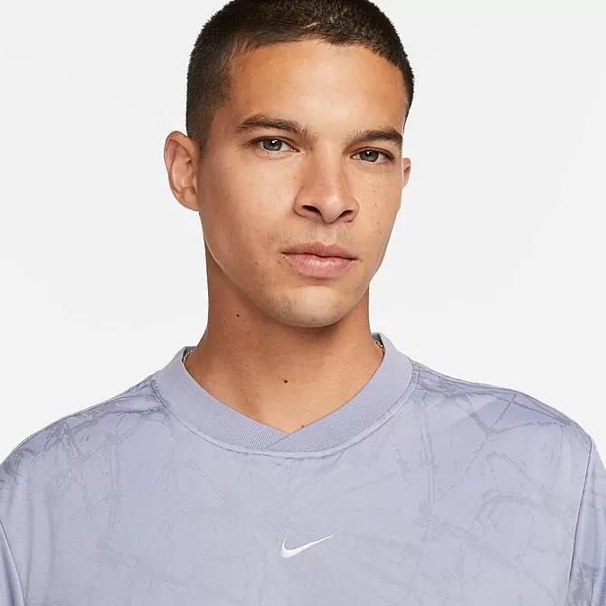 Men's Nike Dri-FIT F.C. Allover Print Short-Sleeve Soccer Jersey Indigo Haze/Indigo Haze/Indigo Haze/Summit White - DV9769 519 4 Men's Nike Dri-FIT F.C. Allover Print Short-Sleeve Soccer Jersey Indigo Haze/Indigo Haze/Indigo Haze/Summit White - DV9769 519 - Image 4