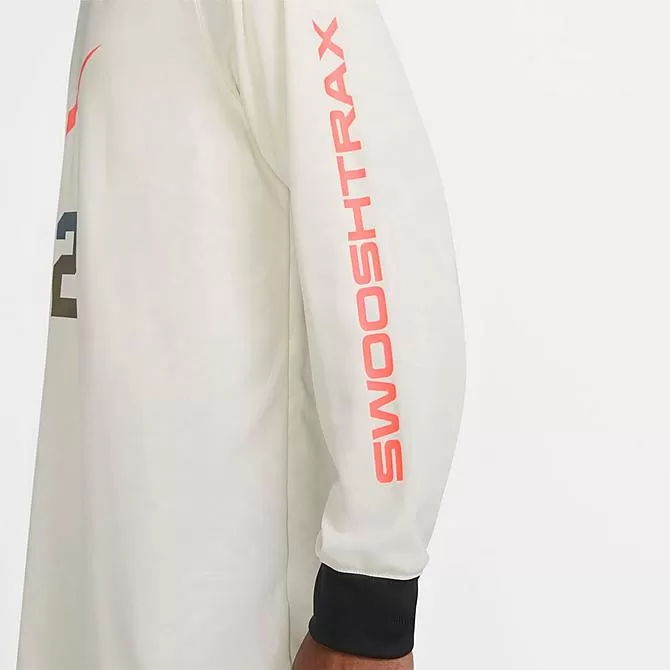 Men's Nike Sportswear SwooshTrax Graphic Long-Sleeve Collared Top Phantom/Black/Bright Crimson - DX0048 030 5 Men's Nike Sportswear SwooshTrax Graphic Long-Sleeve Collared Top Phantom/Black/Bright Crimson - DX0048 030 - Image 5