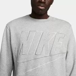 Nike Club Fleece+ Futura Fleece Crewneck Sweatshirt Dark Grey Heather - DX0529 063 -Fashion Clothing Shop DX0529 063 M4