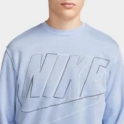 Nike Club Fleece+ Futura Fleece Crewneck Sweatshirt Cobalt Bliss - DX0529 479 -Fashion Clothing Shop DX0529 479 M4