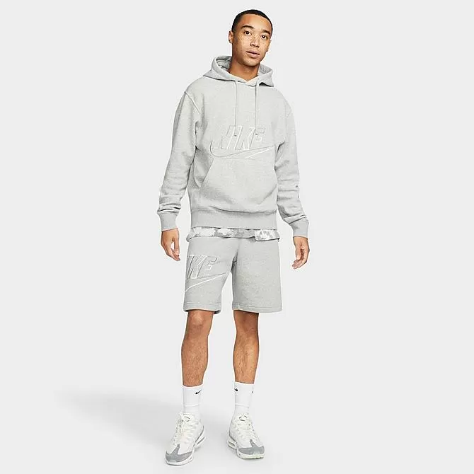 Men's Nike Club Fleece+ Futura Fleece Pullover Hoodie Dark Grey Heather - DX0541 063 2 Men's Nike Club Fleece+ Futura Fleece Pullover Hoodie Dark Grey Heather - DX0541 063 - Image 2