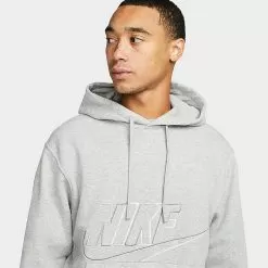 Men's Nike Club Fleece+ Futura Fleece Pullover Hoodie Dark Grey Heather - DX0541 063 9 Men's Nike Club Fleece+ Futura Fleece Pullover Hoodie Dark Grey Heather - DX0541 063 -Fashion Clothing Shop DX0541 063 M4